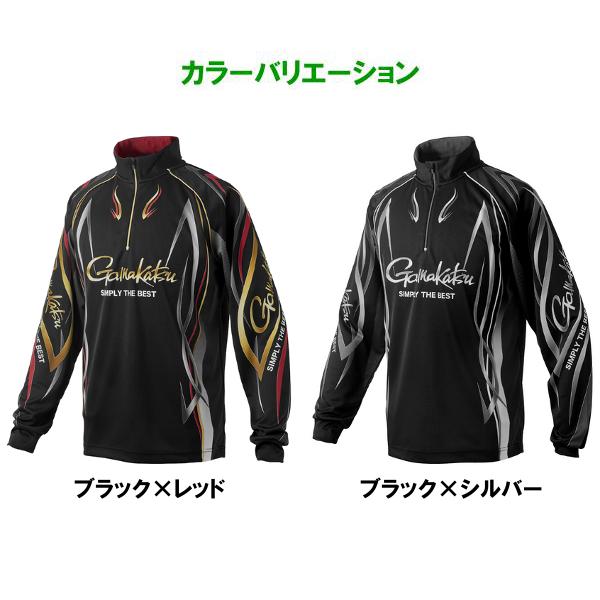 がまかつ2WAYプリントジップシャツ(長袖) GM3734ブラック×レッドLL 2WAYプリントジップシャツ(長袖) GM3734 | がまかつ