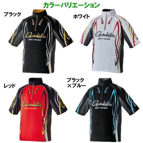 がまかつ(Gamakatsu) 2WAY プリントジップシャツ (半袖) ブラック