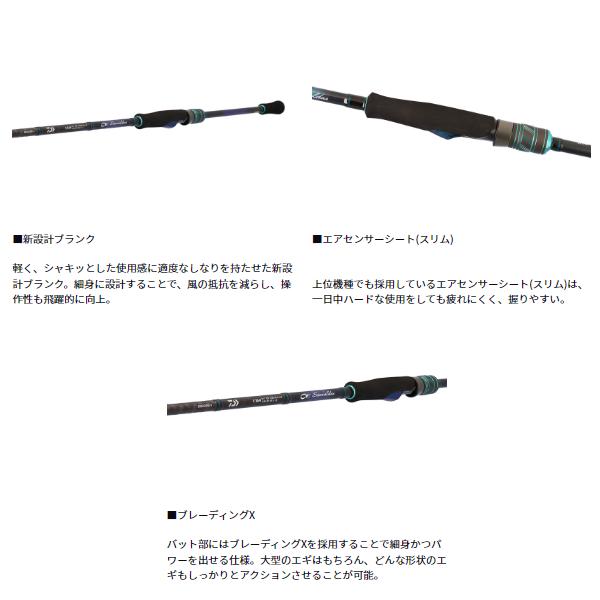 エギングロッド Daiwa エメラルダスXIL79ML ２ピース 使用3回 DAIWA（釣り） エギングロッド ダイワ EMERALDAS(エメラルダス