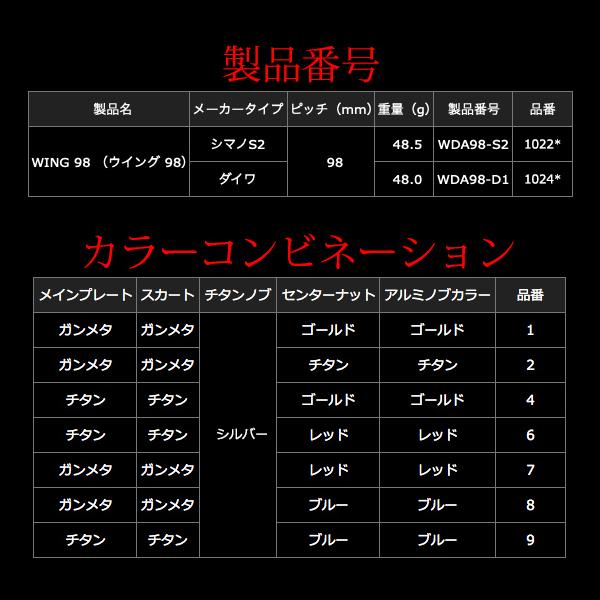 リブレ ウイング 98 マイナーチェンジ シマノS2用 チタン＋ゴールド