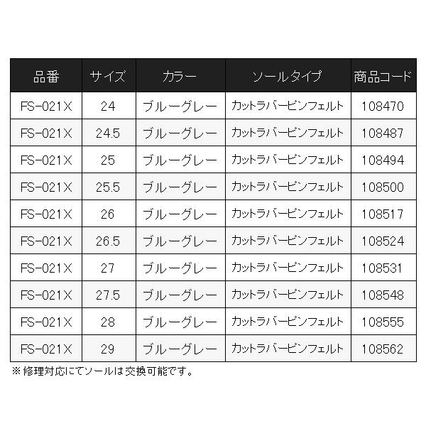 ( 限定特価 ) シマノ 　ロックシューズ カットラバーピンフェルト 　FS-021X 　ブルーグレー 　25.0cm_7