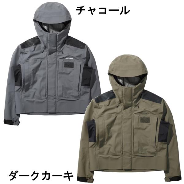 シマノ  ウェーディング レインジャケット 03  RA-065Y  ダークカーキ  Lの画像