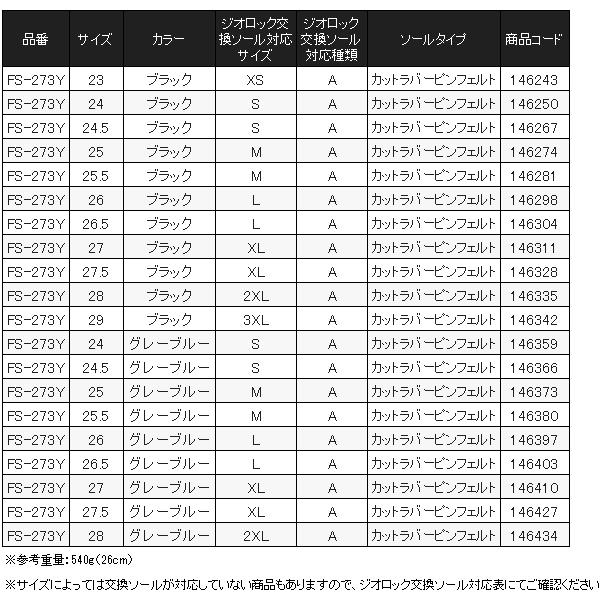 (取寄せ 9月末頃メーカー生産予定) ( 限定特価 ) シマノ 　ジオロックゲームシューズ カットラバーピンフェルト 　FS-273Y 　27.5cm 　グレーブルー_5