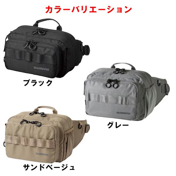 シマノヒップバック　ルアーまとめ売り シマノ ヒップバッグ WB-021Q ブラック M: バッグ・ケース