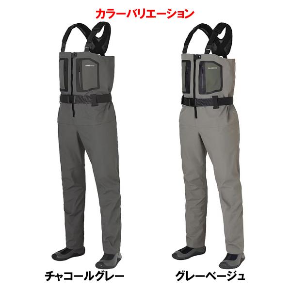 シマノ ウェーダー ドライシールド+4 ストレッチウェーダー ラジアル チャコールグレー M FF-000V シマノ ドライシールド＋4 ストレッチウェーダー ラジアル FF-000V