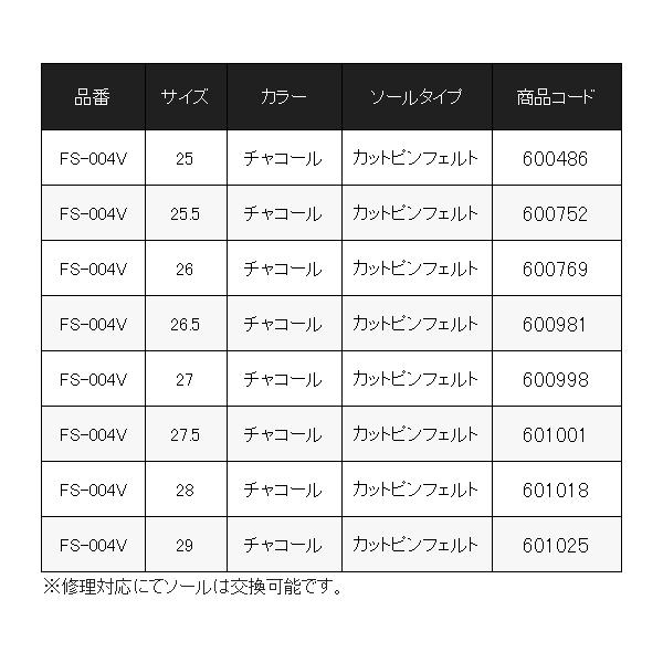 ( 限定特価 ) 　シマノ 　ウェーディングシューズ カットピンフェルト 　FS-004V 　27.5cm｜fuga1948｜06