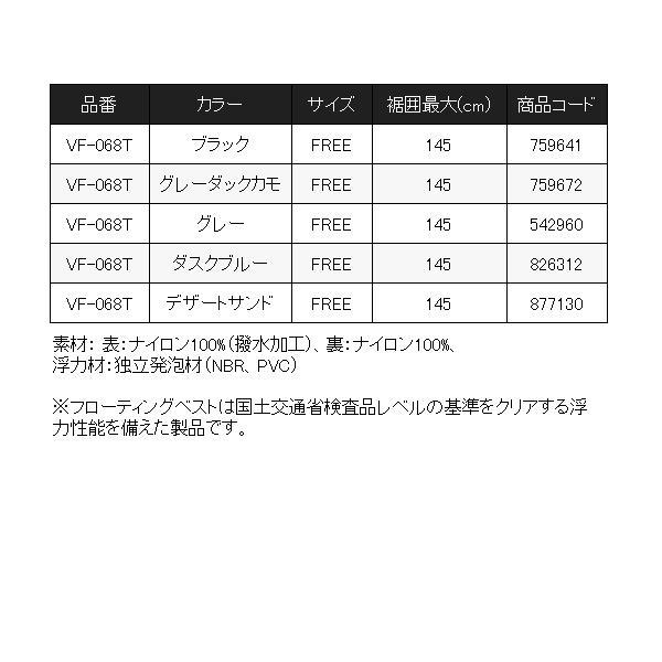 シマノ ゲームベストライト VF-068T ダスクブルー フリー 「」_6