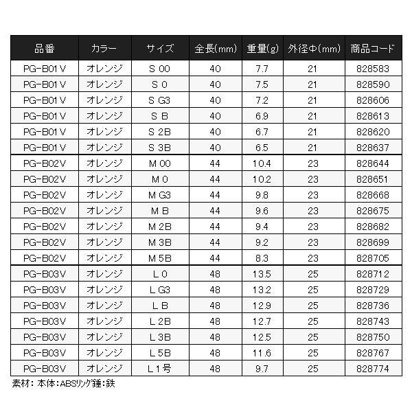 FIRE BLOOD ☆シマノ ベイシス ゼロピット PG-B02V オレンジ M 00 ウキ