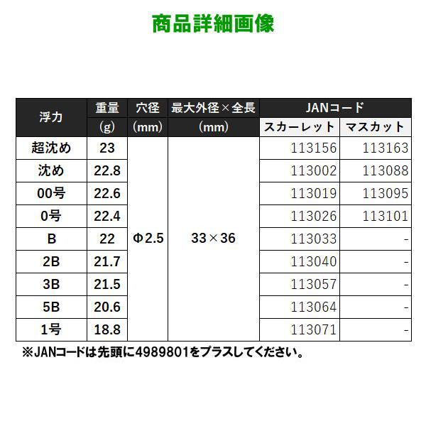 タイで購入 釣研 剛黒 浮力：超沈め マスカット 中通しウキ : フーガショップA