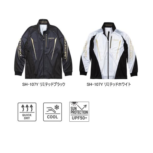 【新品未使用】シマノ リミテッドプロ フルジップシャツ 長袖 L SH-107V シマノ ウェア リミテッドプロ フルジップ シャツ SH-107V ブラック(L