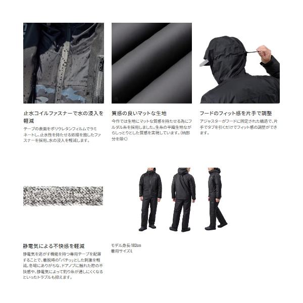 （25年9月新商品） シマノ ベーシックインサレーション レインスーツ 01 RB-057X シマノブラック Mサイズの画像