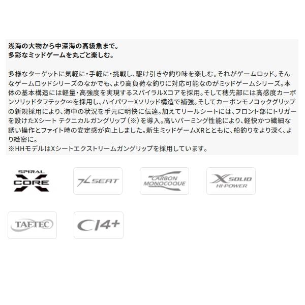 シマノ（SHIMANO） （25年6月新商品） 25 ミッドゲーム XR 73MH190