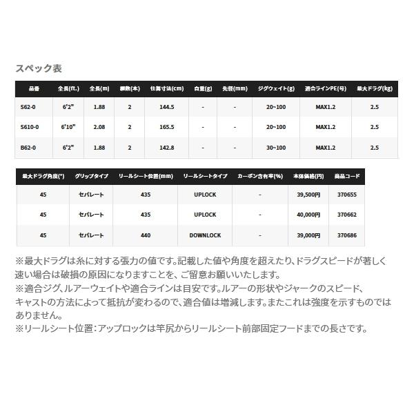 ≪'22年5月新商品！≫ シマノ '22 ゲームタイプ LJ S62-0 〔仕舞寸法 144.5cm〕 【保証書付】 【大型商品1/代引不可】｜fugashop2｜04