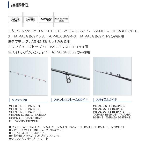 SHIMANO ソルティーアドバンス　メタルスッテ B66ML-S シマノ ソルティーアドバンス METAL SUTTE B66ML-S (ロッド