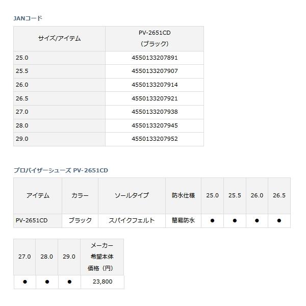 ≪'21年10月新商品！≫ ダイワ プロバイザーシューズ PV-2651CD ブラック 25.0cm｜fugashop2｜03
