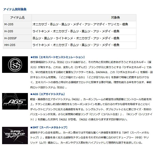 DAIWA（ダイワ） （22年11月新商品） 極鋭 中深場 H-205 （仕舞寸法