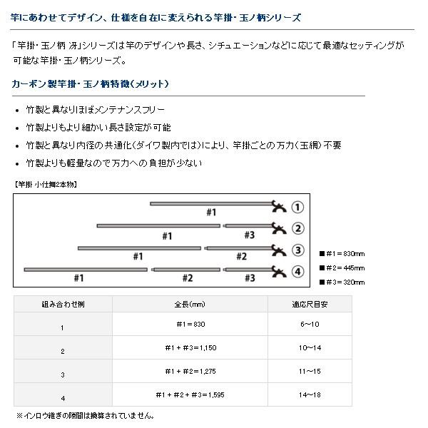 ≪'19年9月新商品！≫ ダイワ 口巻 竿掛 冴 小仕舞 二本物・Y 〔仕舞寸法 85cm〕 【保証書付】｜fugashop2｜02