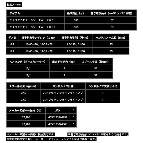 （24年3月新商品） ダイワ スティーズ SV TW 100(右) （小型商品）_4