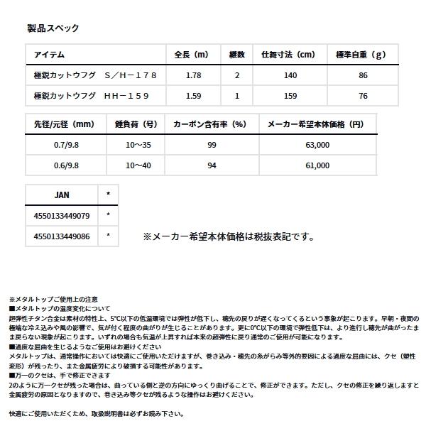 DAIWA（ダイワ） （24年6月新商品） 極鋭カットウフグ S／H-178 （仕舞
