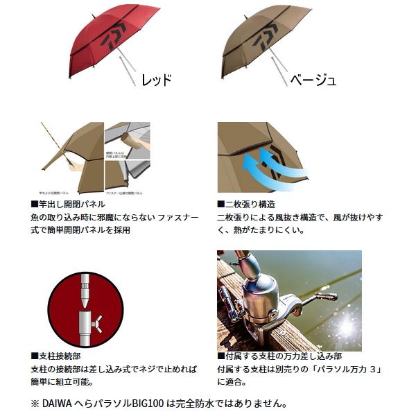 DAIWA（ダイワ） （24年5月新商品） へらパラソル ビッグ100 ベージュ