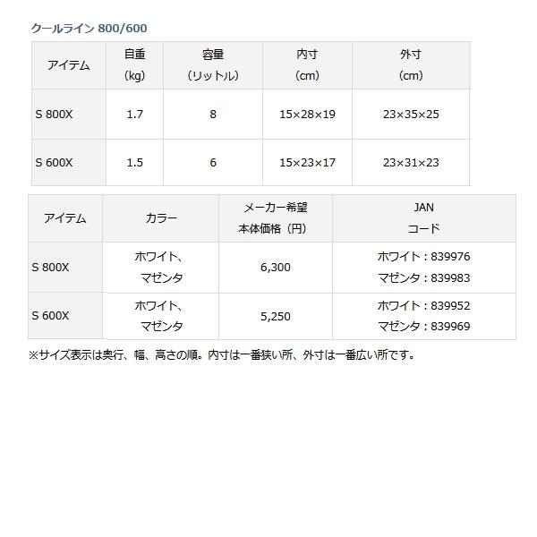 DAIWA（ダイワ） クールライン 800／600 S 600X マゼンタ 6L 爆買
