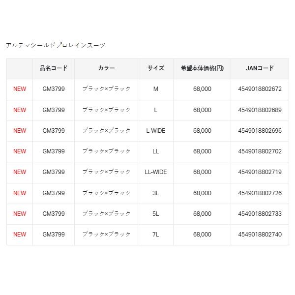 （26年4月新商品） がまかつ アルテマシールドプロレインスーツ GM-3799 ブラック×ブラック Lサイズ 爆買_5