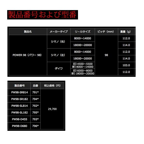 リブレ LIVRE POWER98 シマノ8000‐14000右巻用 リブレ(LIVRE) POWER(パワー) シマノ8000番～14000番用 右巻き