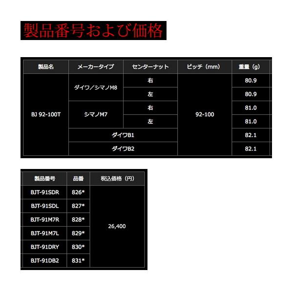 リブレ ビージェイ 92-100 T BJT-91M7R シマノM7 右巻 チタン／ブラック 8285 （返品不可） （小型商品）_4