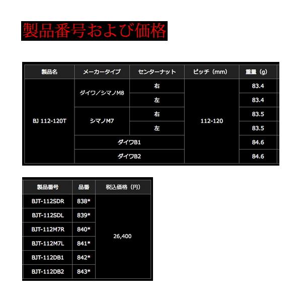 リブレ ビージェイ 112-120 T BJT-112M7L シマノM7 左巻 チタン／ブラック 8415 （返品不可） （小型商品）_4
