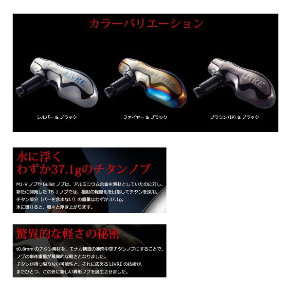 リブレ ティービー -1 TBLB-1 ノブ単体 1個 ダイワL用 ブラウン(IP