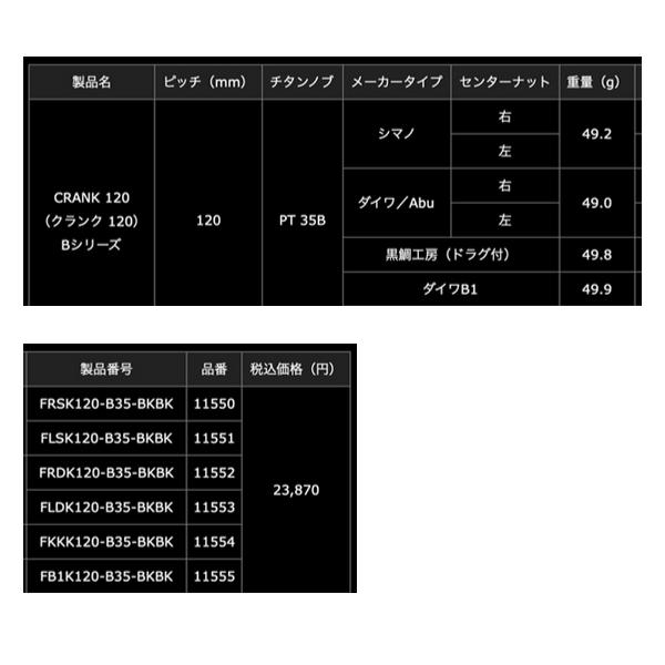 25年3月新商品） リブレ クランク 120 Bシリーズ FRSK120-B35-BKBK PT