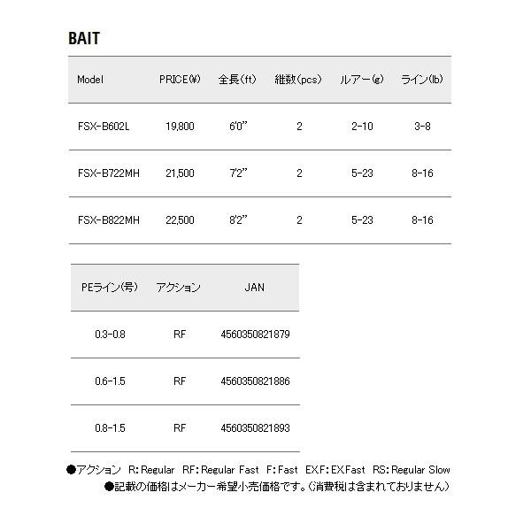 ≪'19年3月新商品！≫ メジャークラフト 新ファインテール ストリーム FSX-B822MH 〔仕舞寸法 128cm〕 【保証書付】｜fugashop2｜04