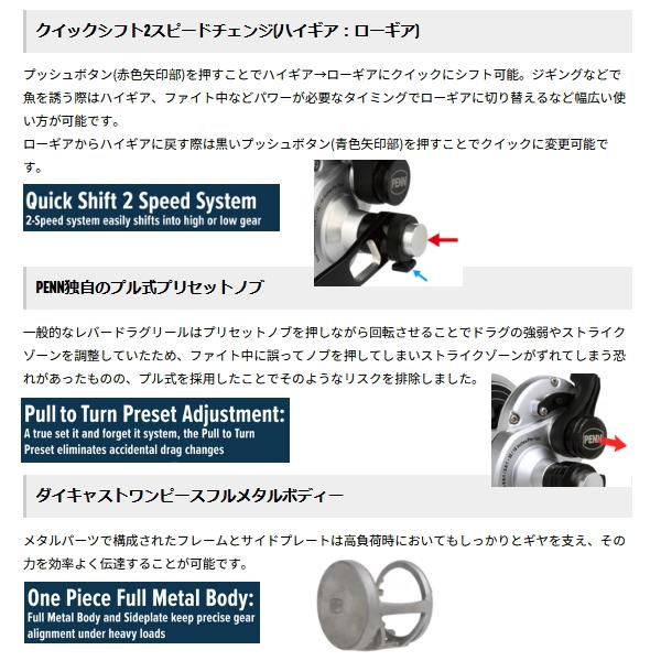 Penn（ペン） ファゾムII 2スピード 25NLD2-L ナロースプール（左