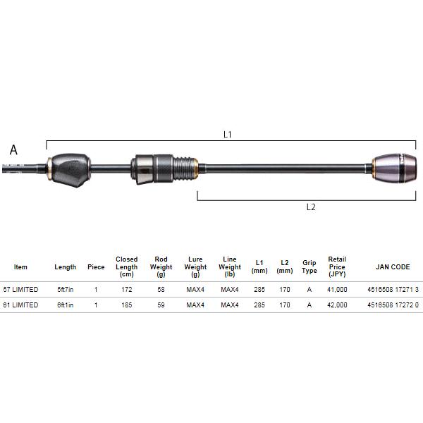 テイルウォーク（tail walk） シルバーナ瀧 TZ(トルザイト) 57 リミテッド （仕舞寸法 172cm）（保証書付き） （大型1／代引と離島不可）_2