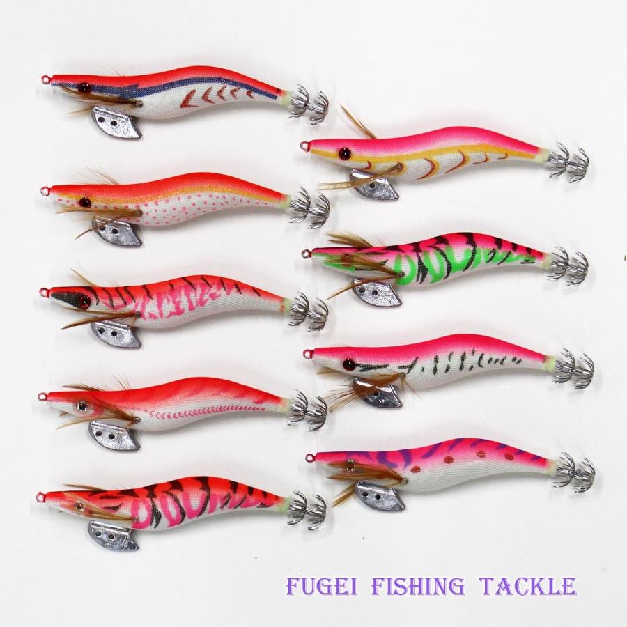 釣り エギ 餌木 赤・ピンク オレンジ系 3.5号 17種 17本 セット