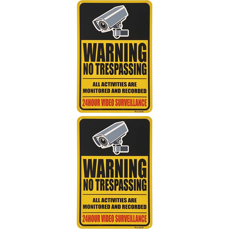 アルミ製 防犯看板 2枚セット 30cm×20cm 反射材 セキュリティー サイン