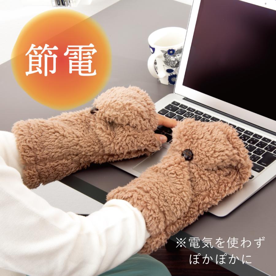 アルファックス 極暖 指先が出せるあったか ミトン 手袋 指なし