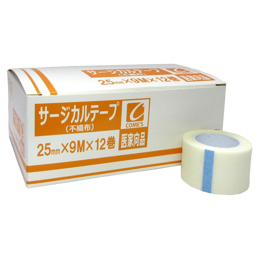 コメス サージカルテープ 25mm×9m×12巻 25mm 9m 12巻 ホワイト 医療用 