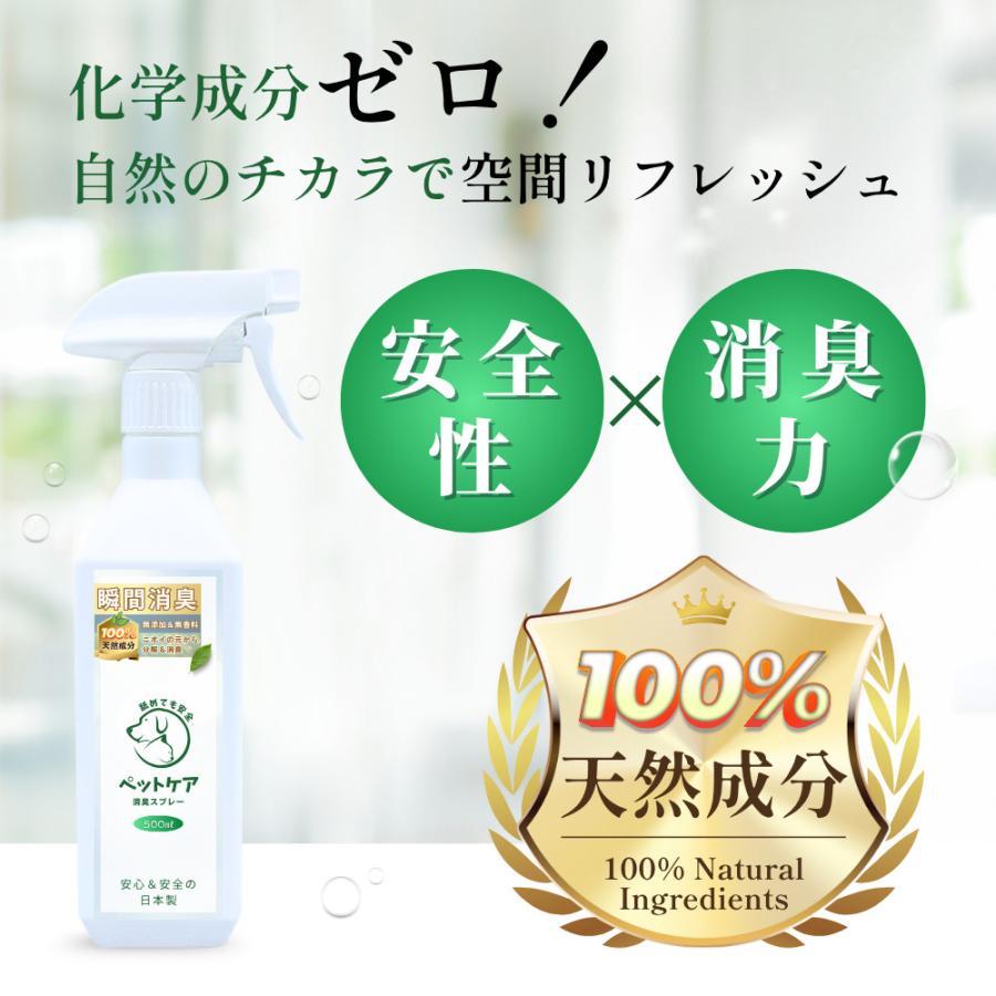 【平日・土曜12時まで当日出荷！】【日本製】無添加100%！獣医師監修！ペット用スプレー ペット ケア ニオイ  犬 猫 鳥 小動物 天然成分 無香料 500ml |  | 03