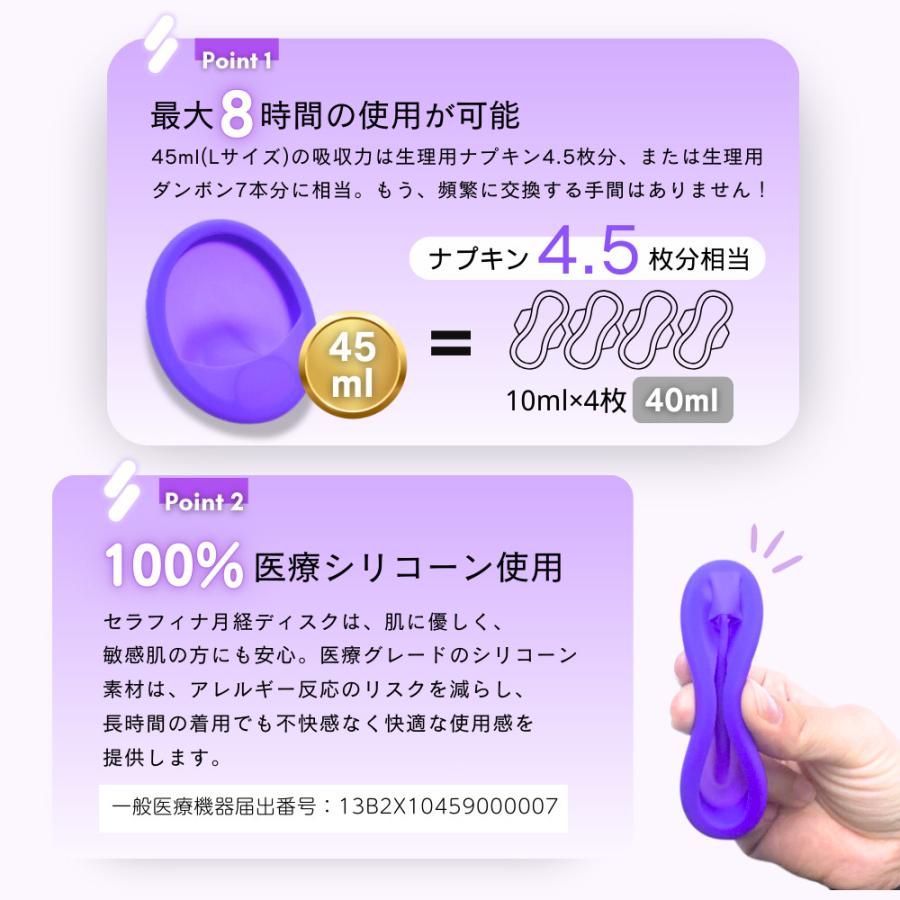 【平日・土曜12時まで当日出荷！】月経ディスク  セラフィナディスク ルナ 月経ディクス  医療用シリコン 生理用品 一般医療機器 月経カップ  生理 | 富士メディカルサービス | 08