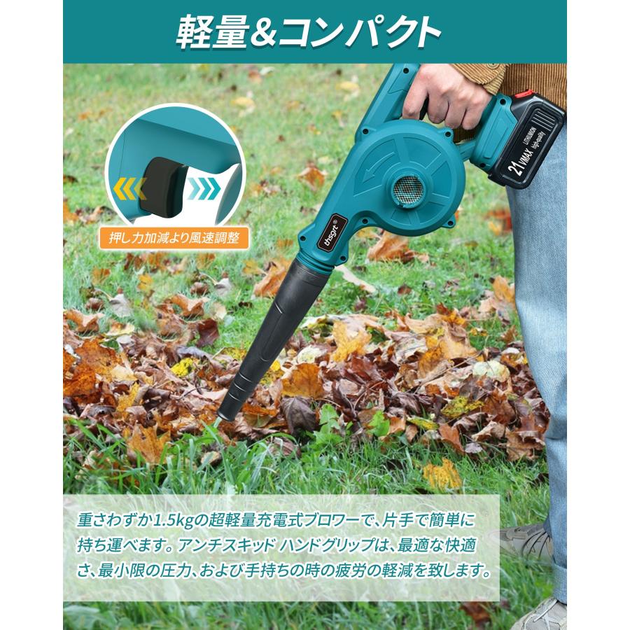 充電式 ブロワー 21V 3.0Ahバッテリ一付き コードレス 小型 集塵機