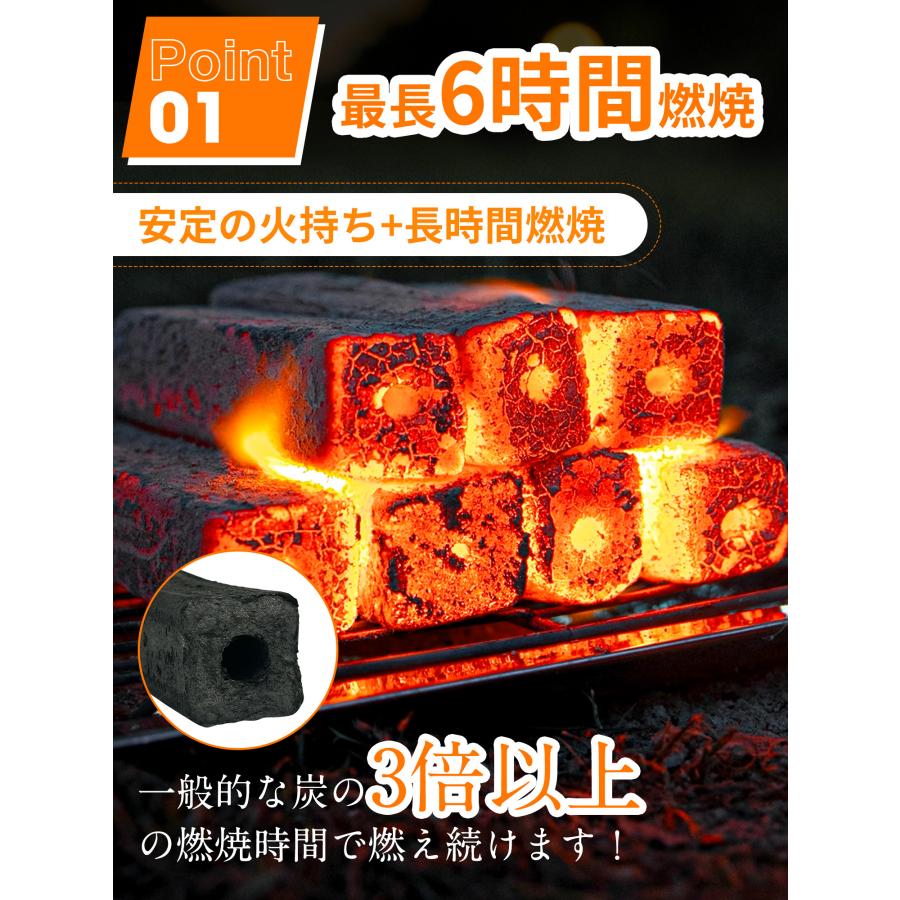 竹炭 オガ炭 備長炭タイプ 100%竹製 高火力 長時間燃焼 爆ぜにくい 灰