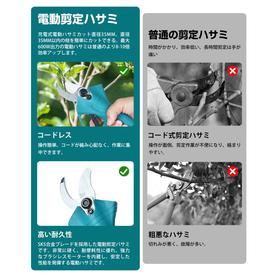 充電式 剪定バサミ 電動ハサミ 電動はさみ らくらく 充電 はさみ 電動