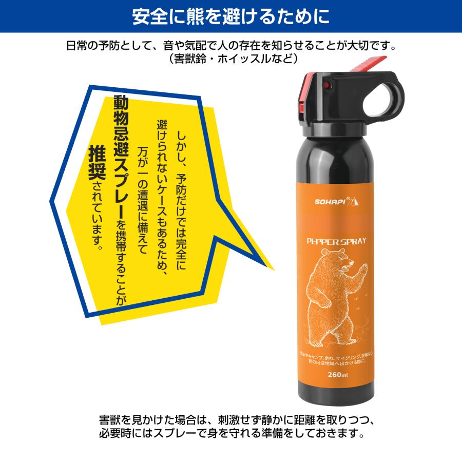 動物忌避スプレー 260ml 自然由来成分 野生動物対策 熊対策 アウトドア必携 アウトドア 防災 防犯 登山 対策 狩猟 熊よけ・野生動物よけ用品 退治 効果_5
