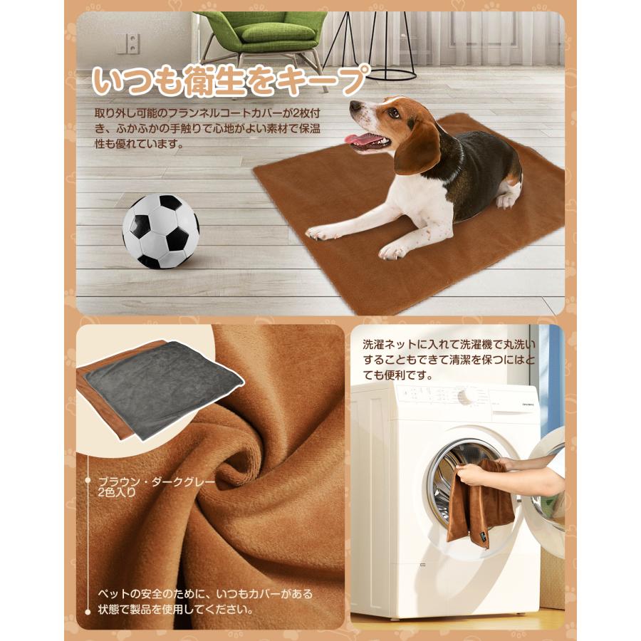 ペットホットカーペット 50×40cm カバー洗濯可 タイマー付き 犬用 猫用 ペット用ホットカーペット スマート恒温【50×40cm】IP67防水 専用