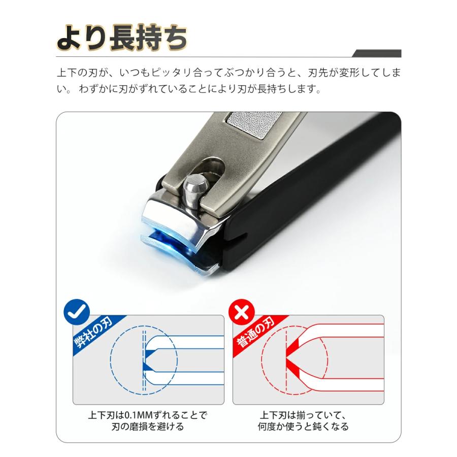 爪切り つめきり 高級 カバー付き 飛び散り防止 ステンレス 小型 爪