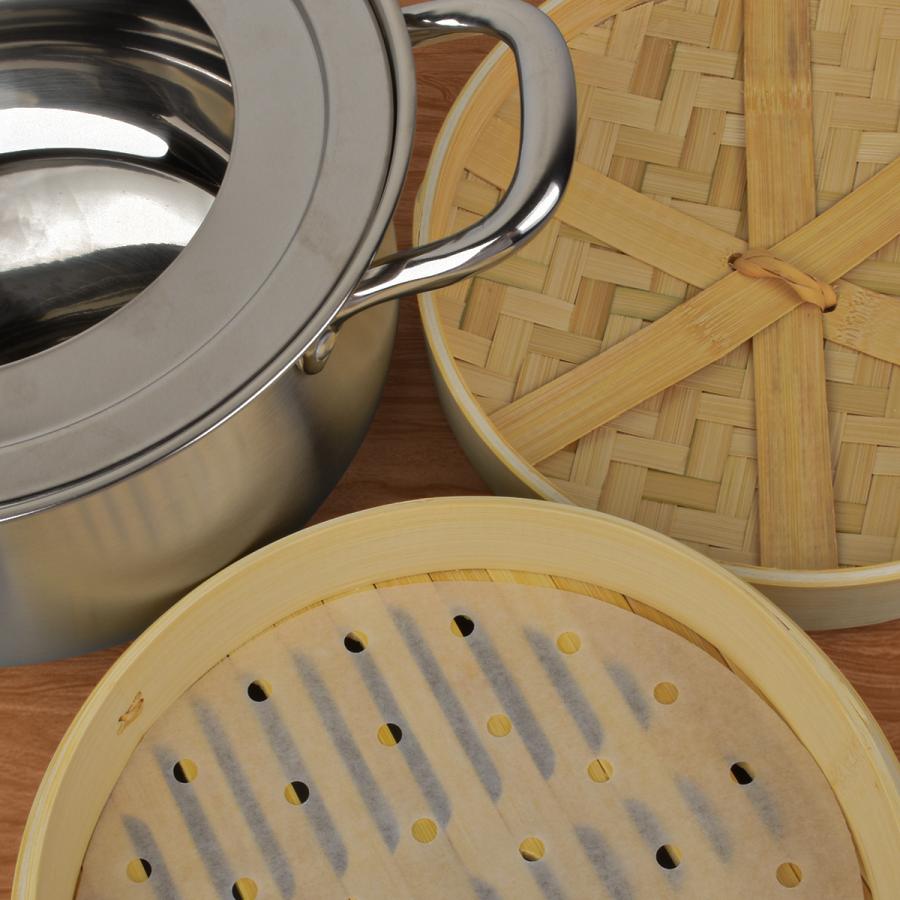 セイロ鍋セット 竹 セイロ 18/21/24cm セイロ鍋 蒸篭 ステンレス鍋