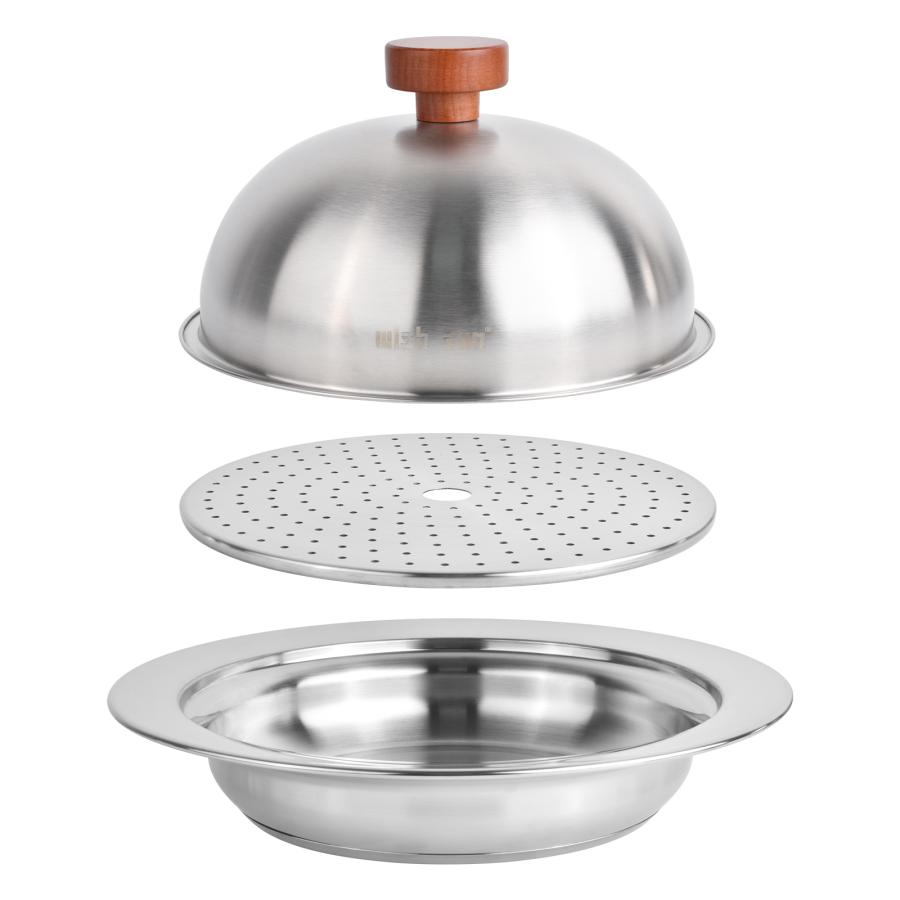 ステンレス 卓上鍋 蒸し器セット 20cm 24cm IH・ガス火対応 多用途鍋 2