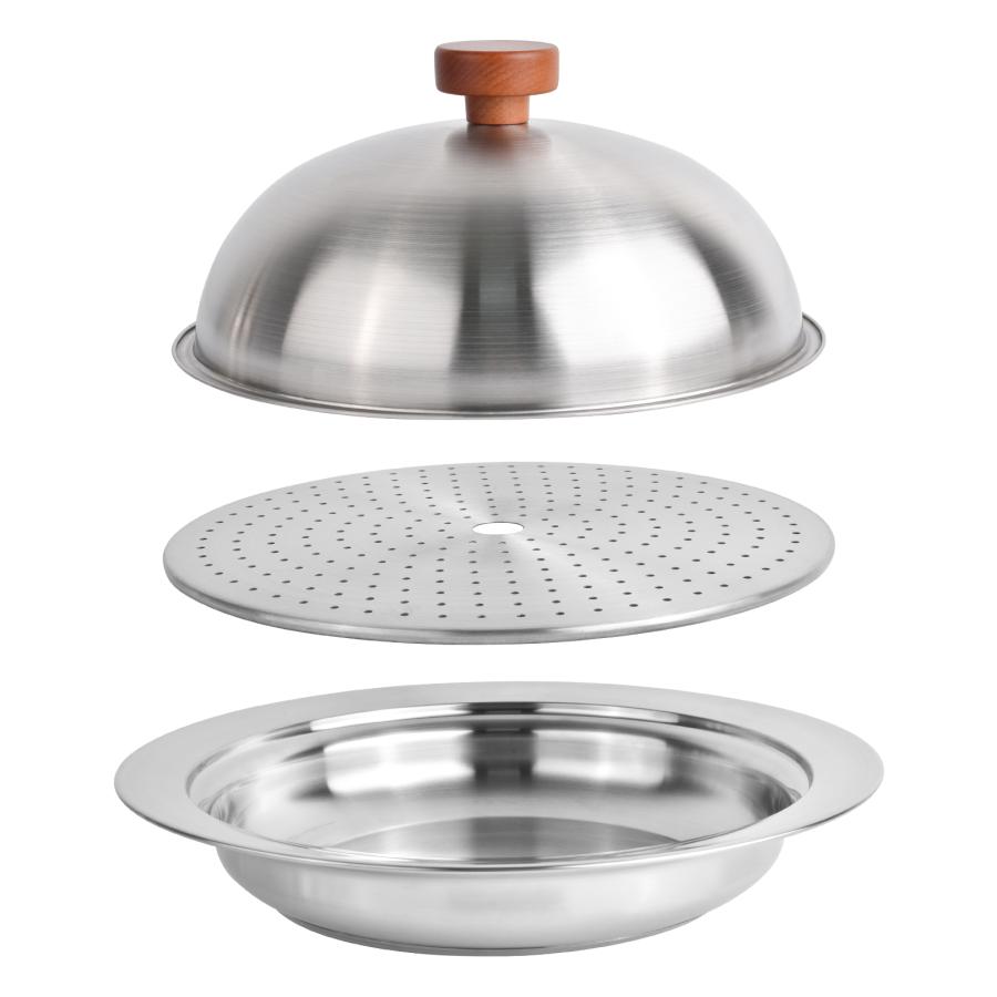 ステンレス 卓上鍋 蒸し器セット 20cm 24cm IH・ガス火対応 多用途鍋 2