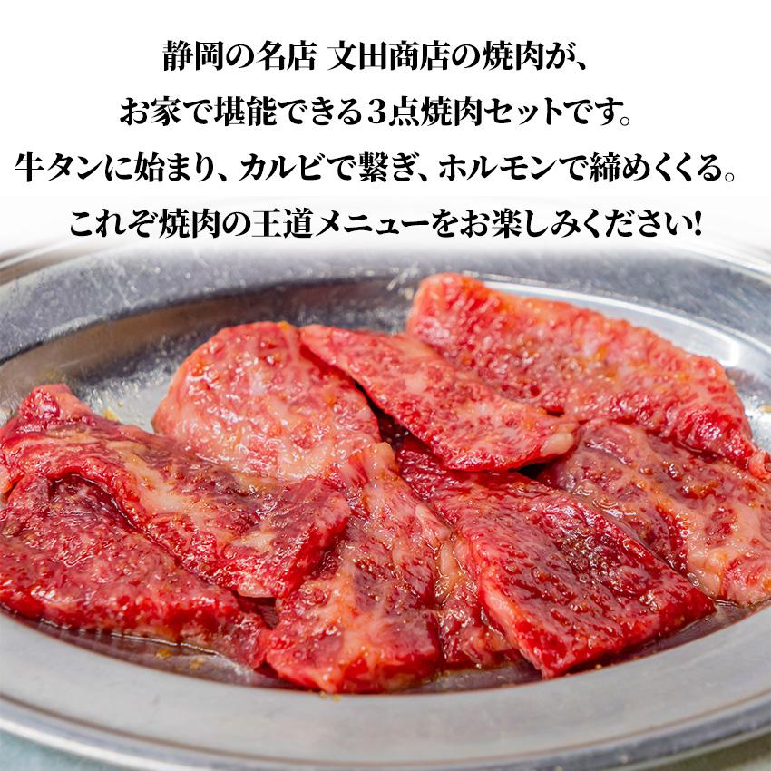 お中元 プレゼント 静岡の名店 文田商店 焼肉3点セット タン200g ホルモン200g カルビ100g 焼肉 静岡グルメ ギフト 希少 数量限定 冷凍 肉 牛タン 7002140064 |  | 04